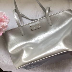 Silver Kate Spade Tote